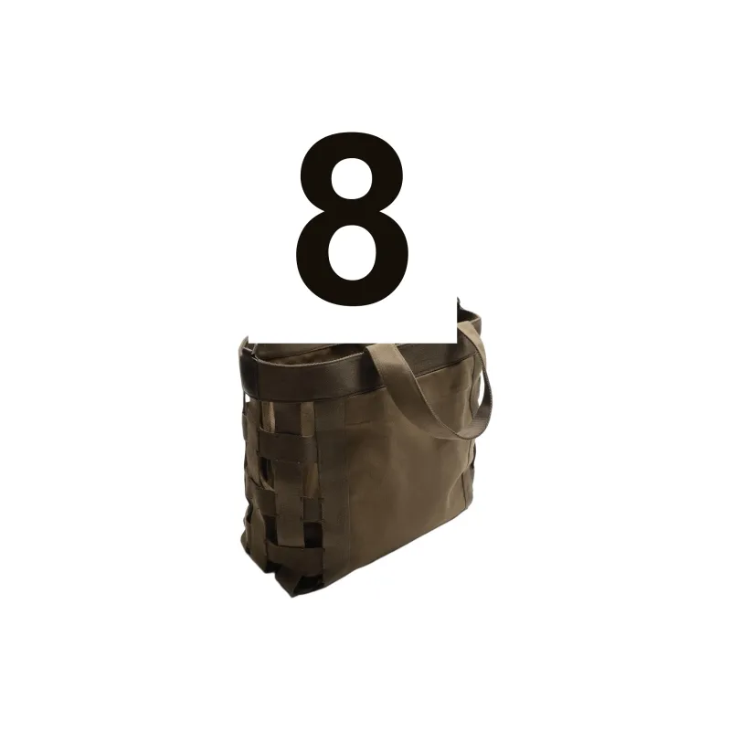 ZARA Polyester Tote Bag Shopping Bag Shoulder Bag Handbag Men's Khaki Green-2