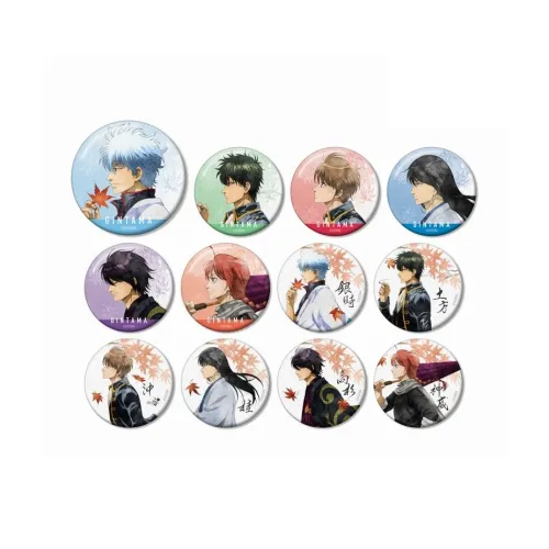 Animate Gintama Badge Autumn Wander Watercolor Style IP Merch