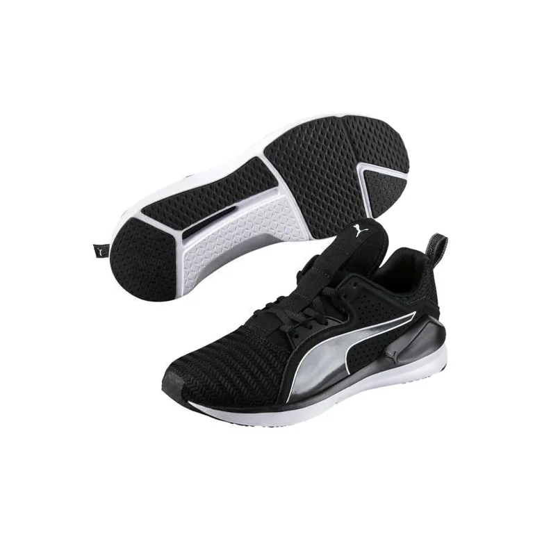 PUMA Fierce Lace Core Lightweight Cushioning Low-Top Running Shoes Women's Black White-4