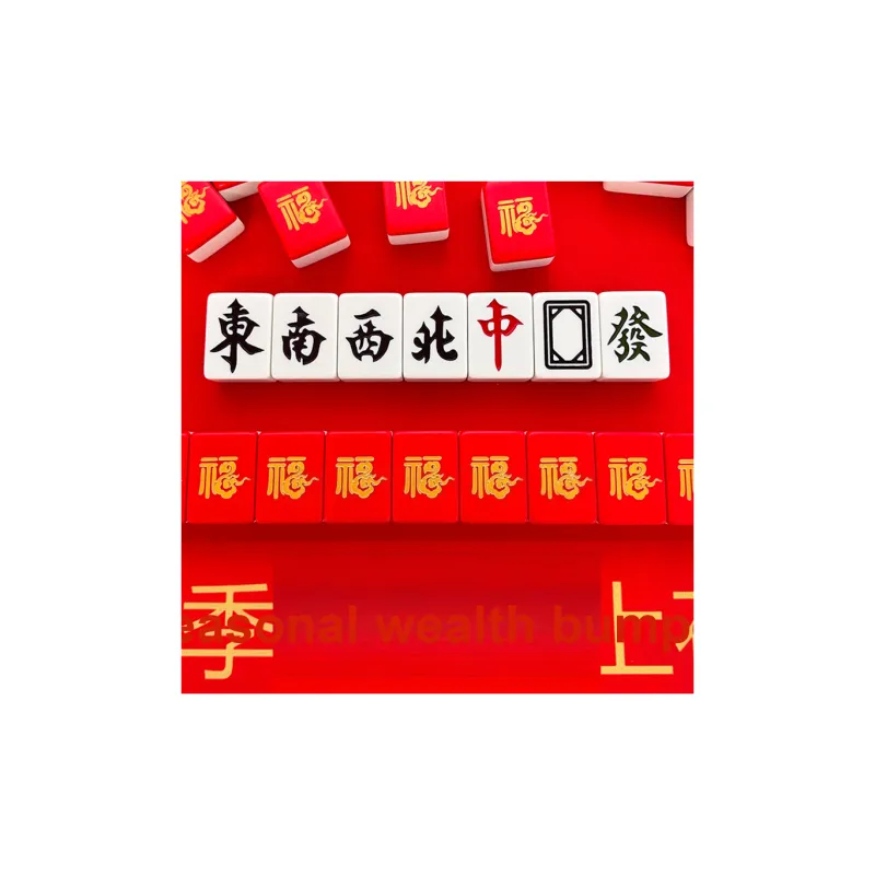 Imono Hand Crafted Mahjong Tiles For Home Use Red Gold Board Games-11