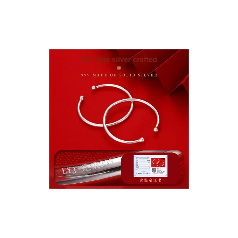 LAOYINJIANG S999 Fine Silver Sterling Silver Bracelets Kids'-9