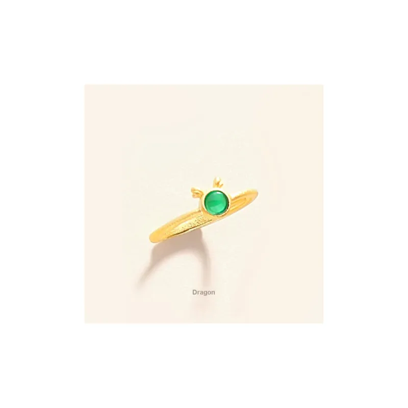 Xifeng Building Chalcedony S925 Sterling Silver Inlay Ring Women's-2
