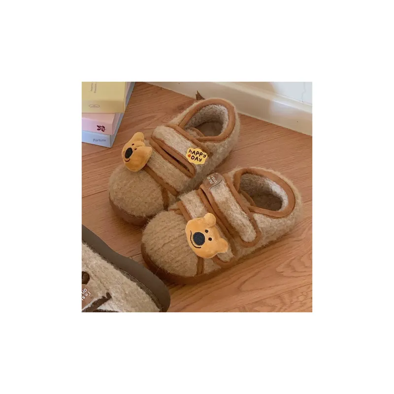 Thin Strips Cotton Slippers Women's, Light Brown-4