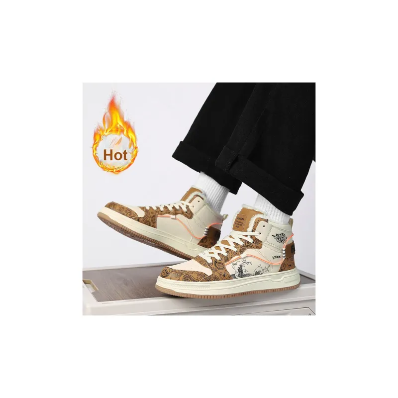 Yalu Thermal Cushioning High Top Skateboard Shoes Men's-17