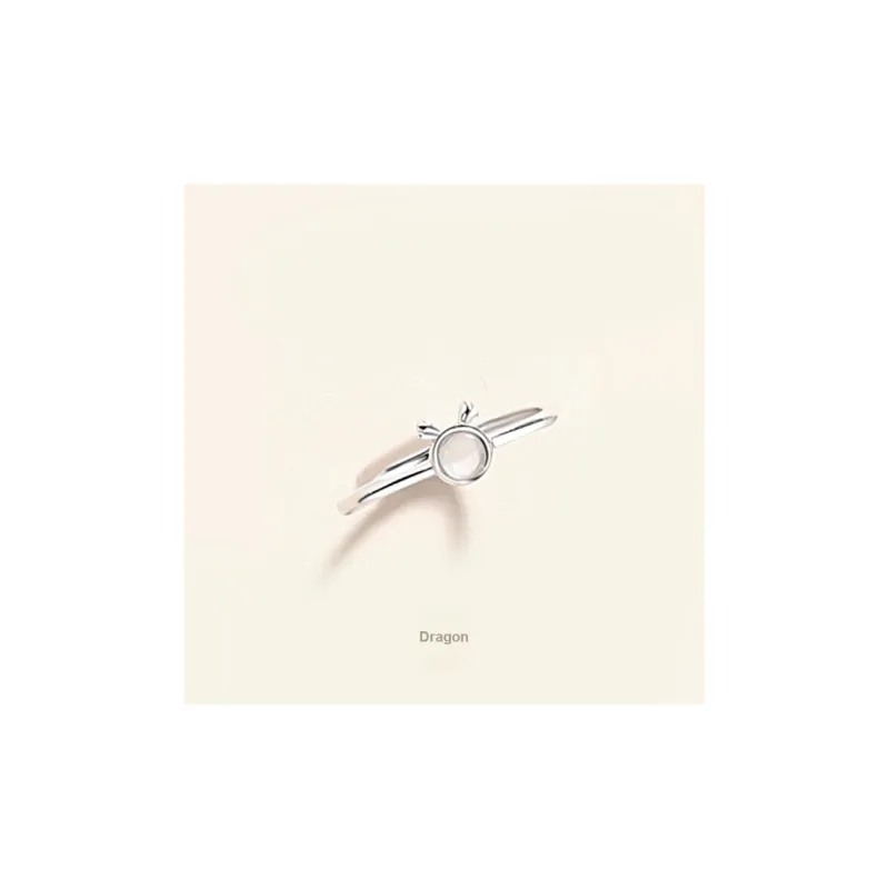 Xifeng Building Chalcedony S925 Sterling Silver Inlay Ring Women's-26