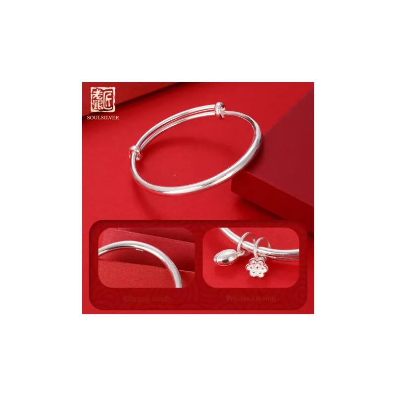 LAOYINJIANG S999 Fine Silver Kids' Bangle, Baby Bangle Kids'-2