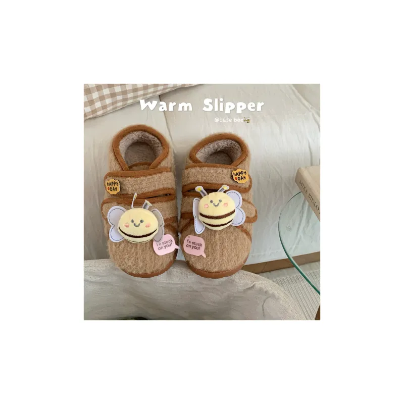 Thin Strips Cotton Slippers Women's, Light Brown, Home Slippers-5