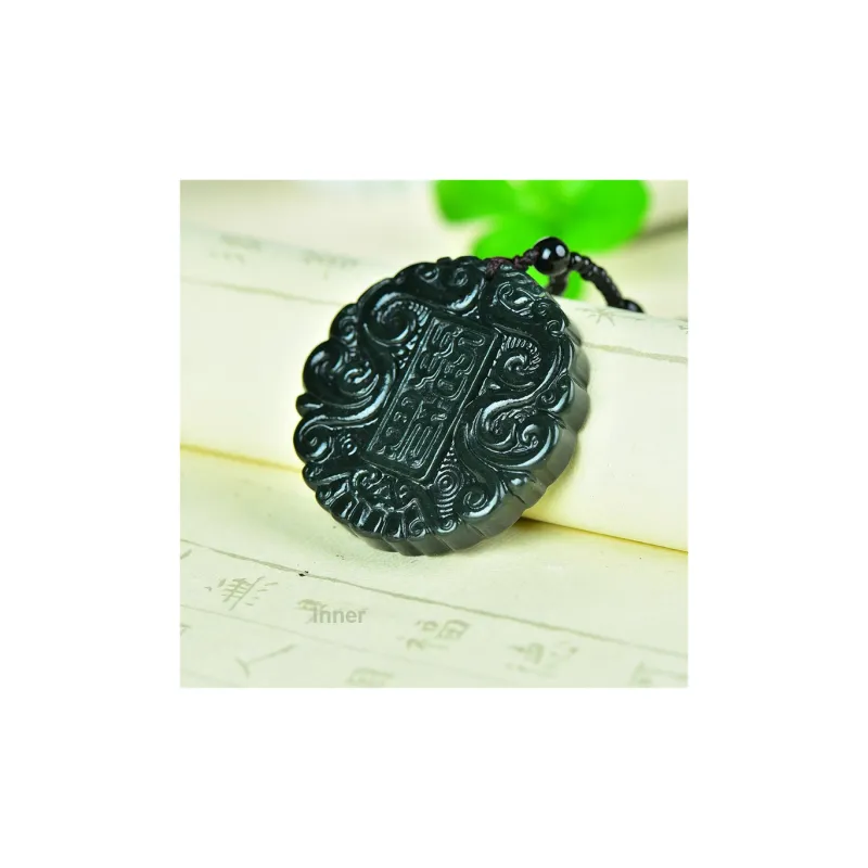 Jing Ruyu Hetian Jade Necklace With Jade Pendant Green Jade Unisex-3