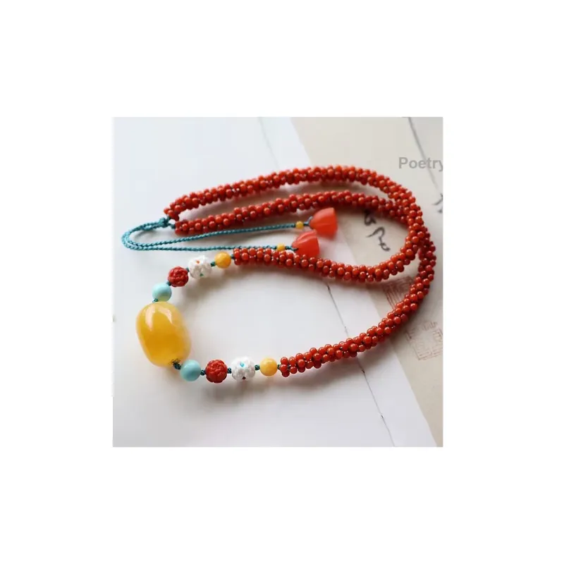 Xifeng Building Beeswax Necklaces Unisex-3