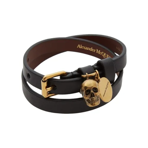 Alexander McQueen Double wrap leather bracelet