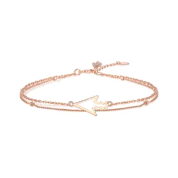 Agatha 925 Sterling Silver Simple Circle Sweet Style Bestie Bracelet Women's