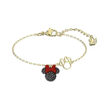 Swarovski Mickey And Minnie Gold Plated Bracelets Women's Black/Gold Plated