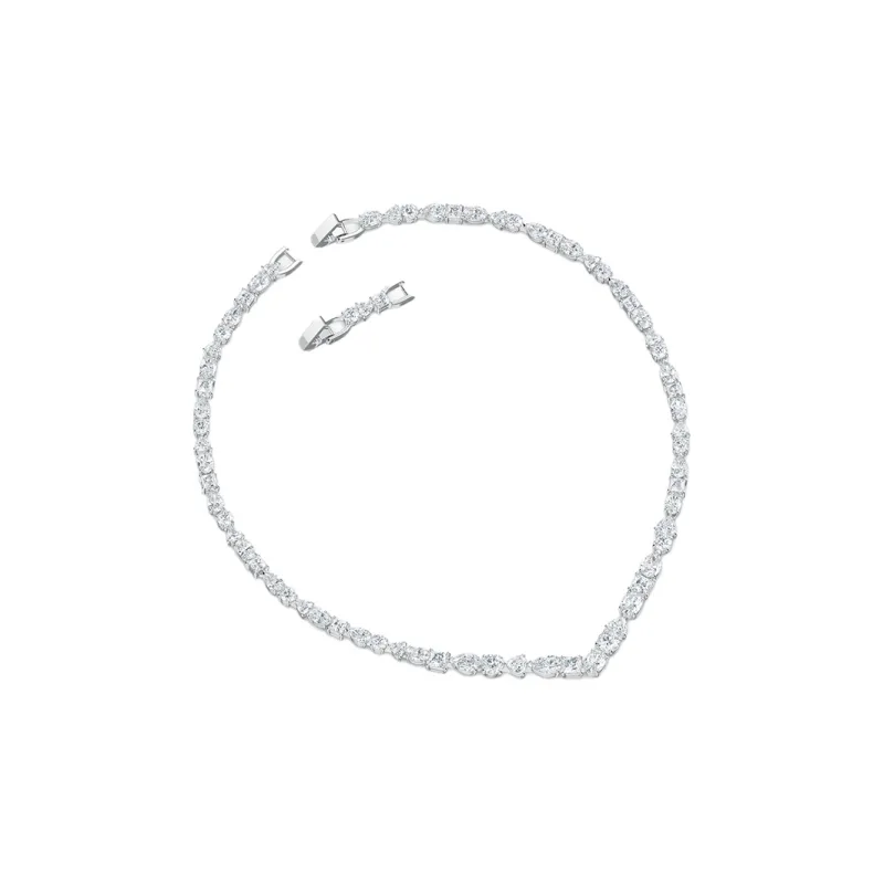 Swarovski Tennis Deluxe Silver White Necklaces Women's-1