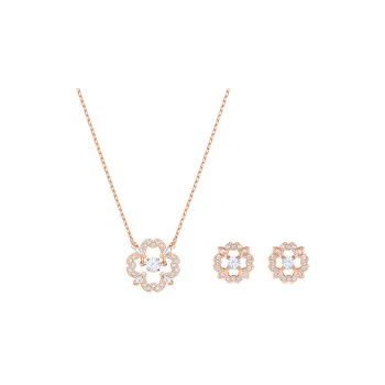 Swarovski Sparkling Dance Flower Swarovski Element Necklaces Women's Rose Gold