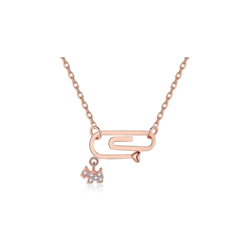Agatha 925 Sterling Silver Necklace Collarbone Chain Women's Rose Gold-0