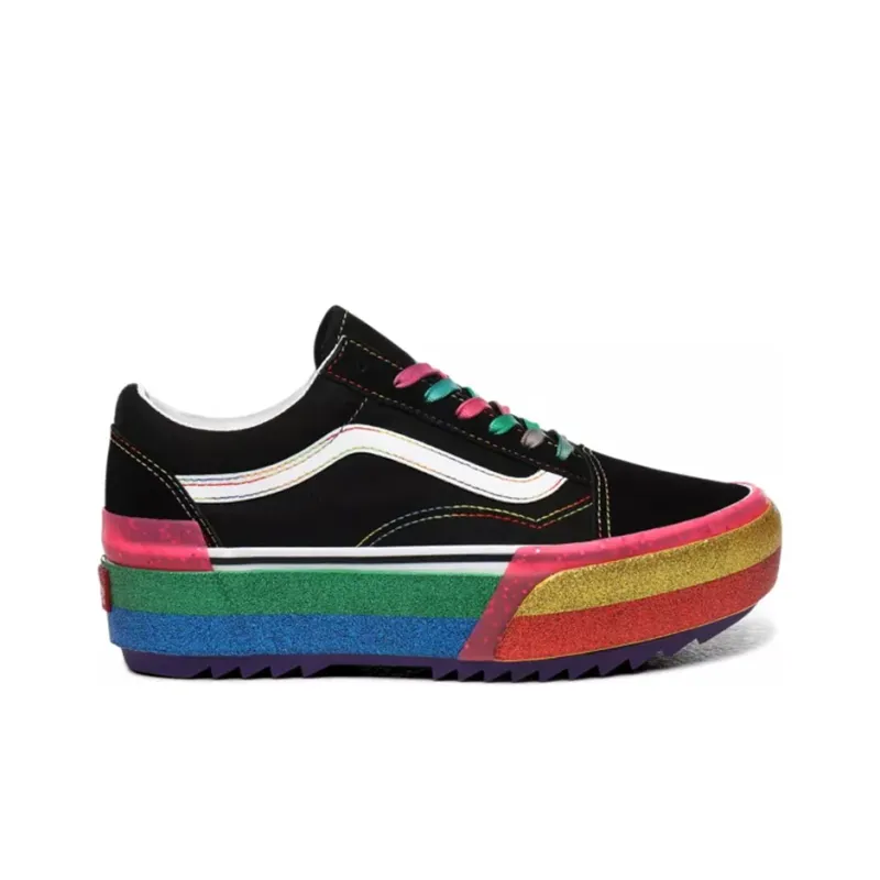 Vans Old Skool Stacked 'Glitter Black Rainbow' Women's-1