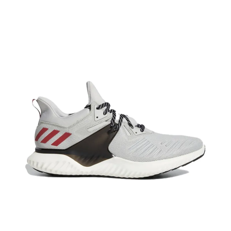 Adidas AlphaBounce Beyond 2 Anti Slip Wear Resistant Low Top Marathon Running Shoes Men's Gray White Red-2