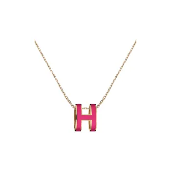 HERMES POP H Collection Palladium Plated Necklaces Women's