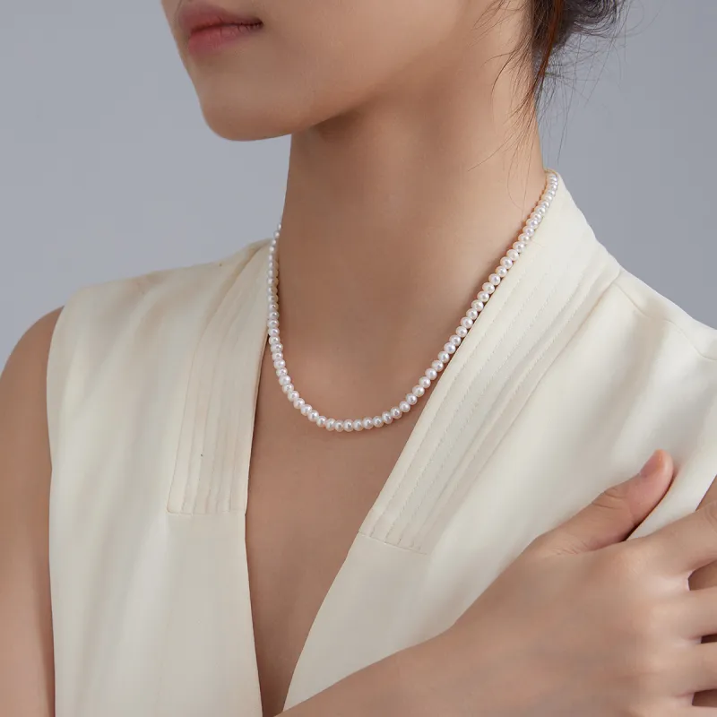 Oriental Jade Freshwater Pearl Necklaces Women's-2