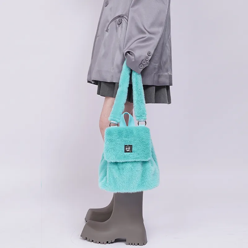 REBIRTH Microfiber Synthetic Leather Backpack Regular Unisex Purple Happiness Blue Macaron Black Fairy-18