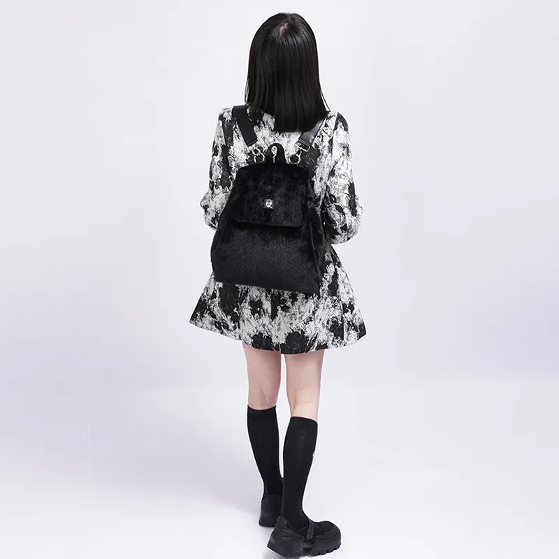 REBIRTH Microfiber Synthetic Leather Backpack Regular Unisex Purple Happiness Blue Macaron Black Fairy-26