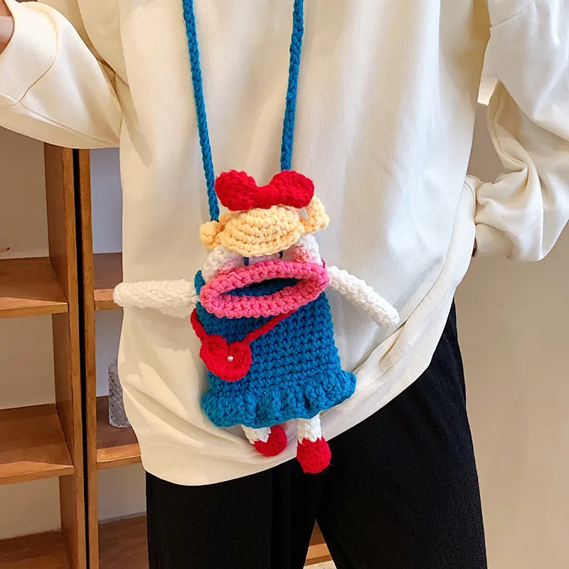 Ji Reminiscence Knitted Fabric Shoulder Bag Crossbody Bag Women's Multicolor-5