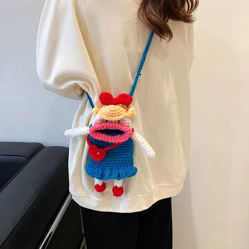 Ji Reminiscence Knitted Fabric Shoulder Bag Crossbody Bag Women's Multicolor-1