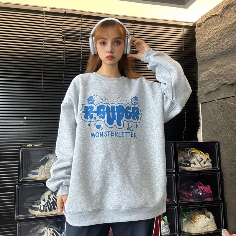 R.super R.super X Monster Letter Co branded Series Sweatshirt Unisex-15
