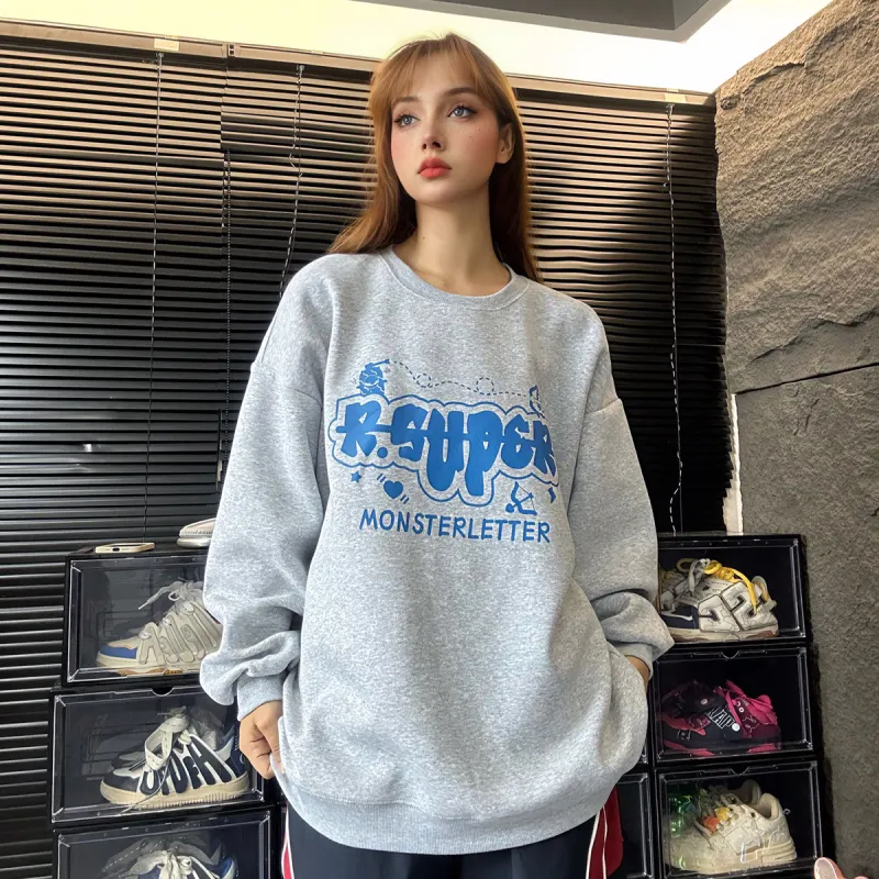 R.super R.super X Monster Letter Co branded Series Sweatshirt Unisex-16