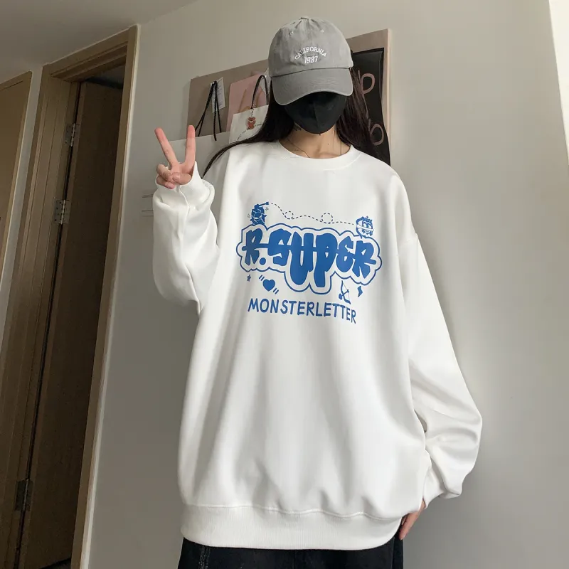 R.super R.super X Monster Letter Co branded Series Sweatshirt Unisex-8
