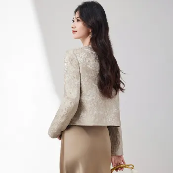 XINFEIYU Jackets Coats Women's Greige