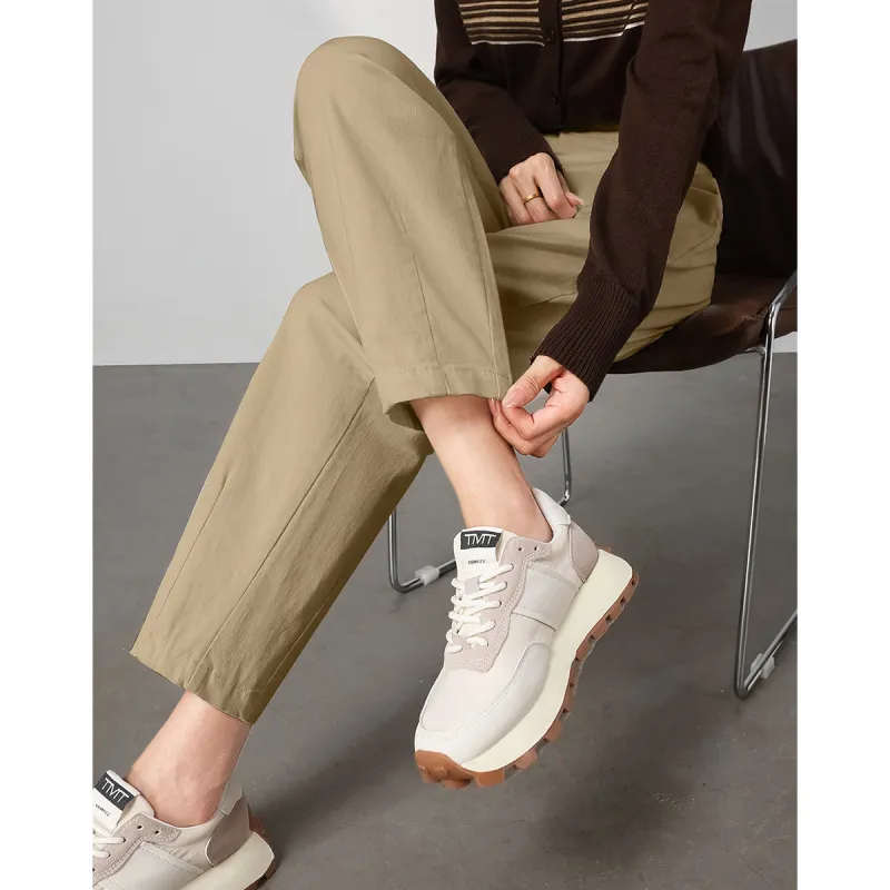 XINFEIYU Casual Pants Women's Khaki-3