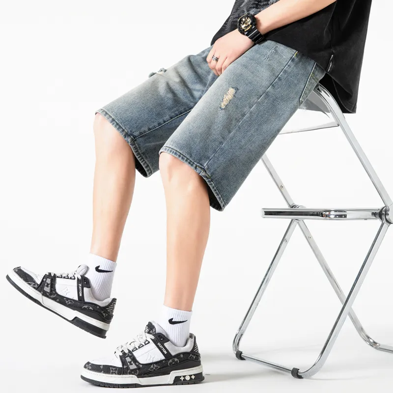 POINTLIMIT SS24 Denim Shorts Unisex Light Blue-5