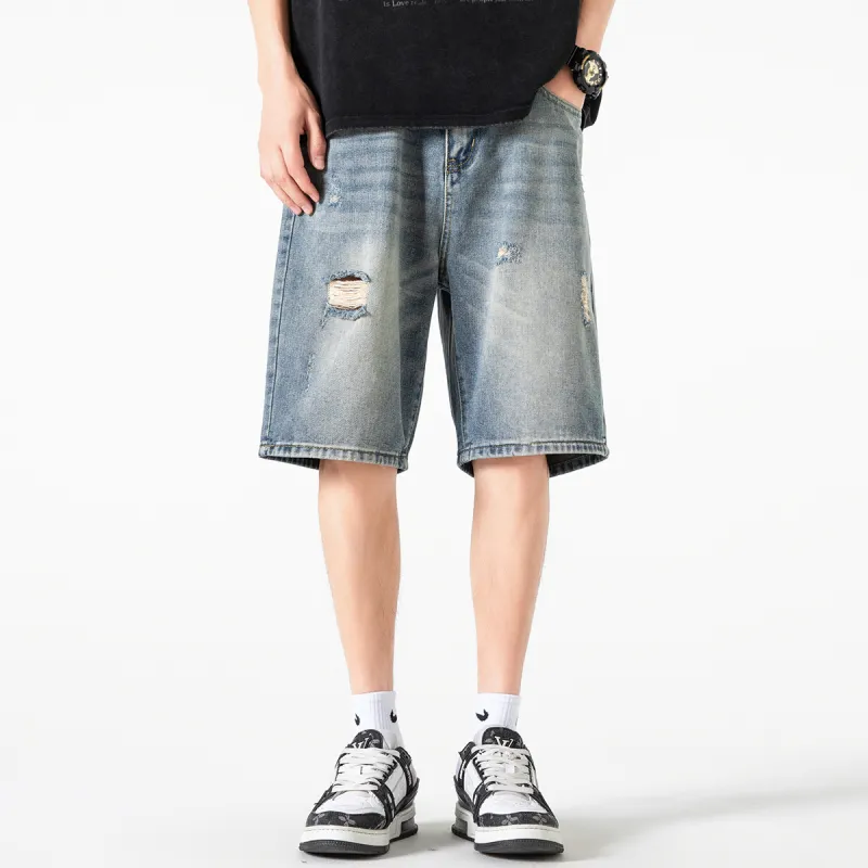 POINTLIMIT SS24 Denim Shorts Unisex Light Blue-3