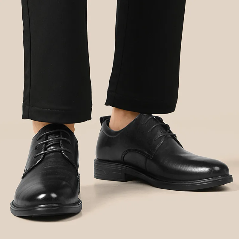 HLA Dress Shoes Men Low Top Black-39