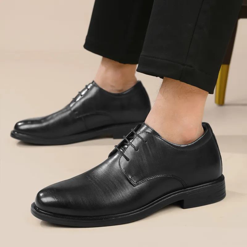 HLA Dress Shoes Men Low Top Black-68