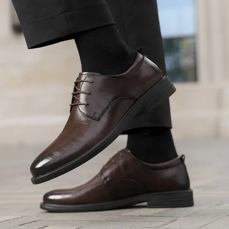 HLA Dress Shoes Men Low Top Black-48