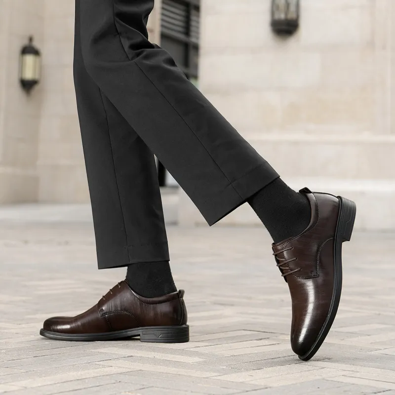 HLA Dress Shoes Men Low Top Black-46