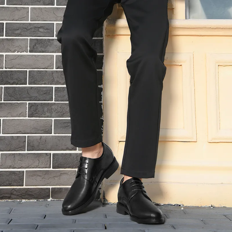HLA Dress Shoes Men Low Top Black-67