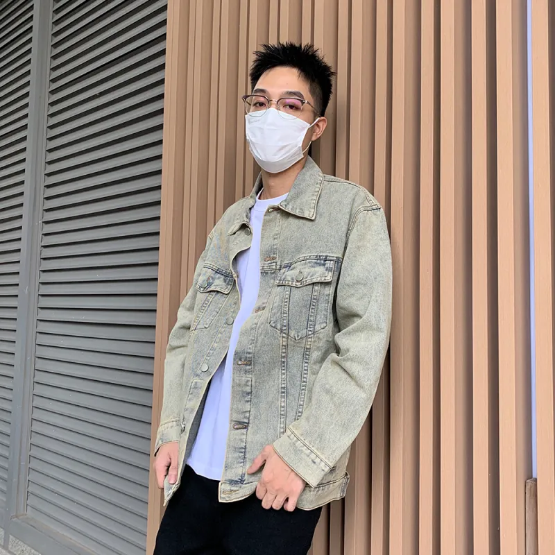 HELIPORT Denim Jacket Unisex Yellow Mud-4