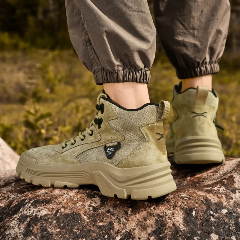 Jeep Breathable Warm Wear Resistant Cushioning Short Outdoor Hiking Boots Sand-6