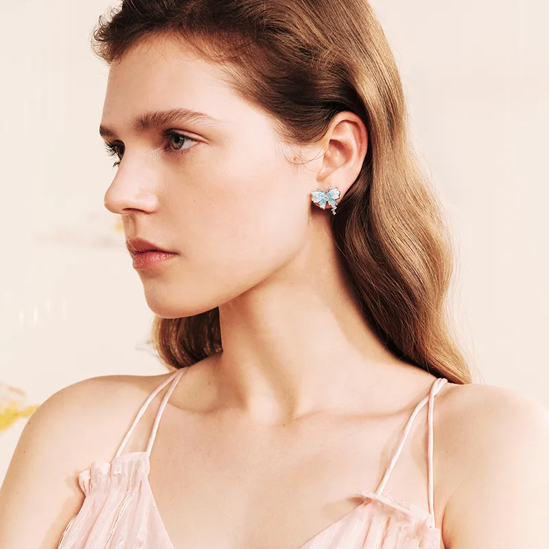 ZEGL Crystal Faceted Bead Earrings Women's-2