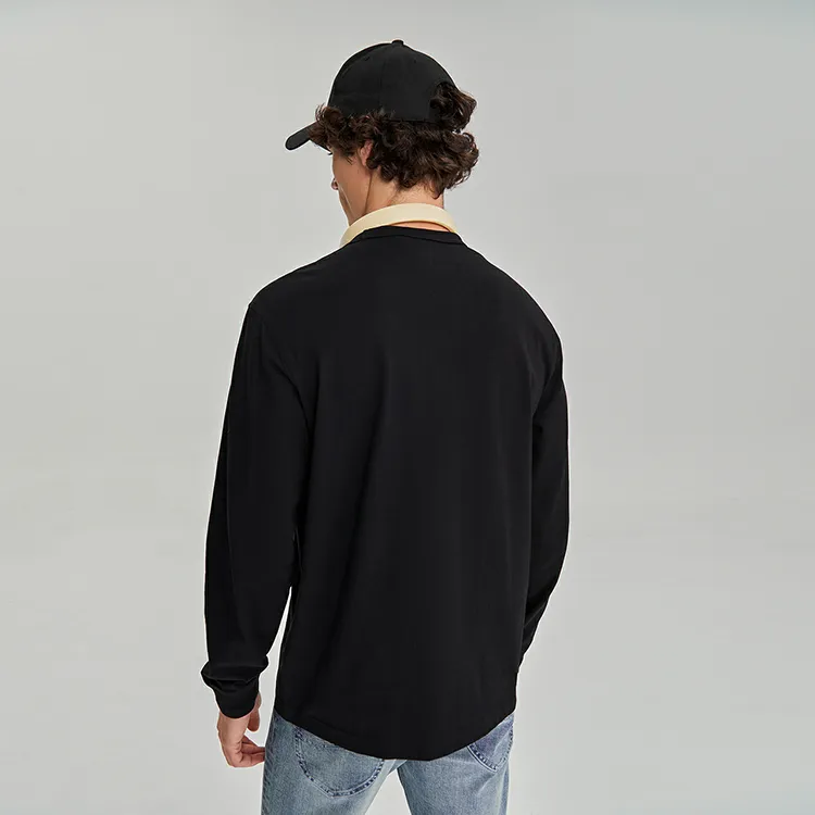 Lee Long Sleeved T Shirts Men's Black-2