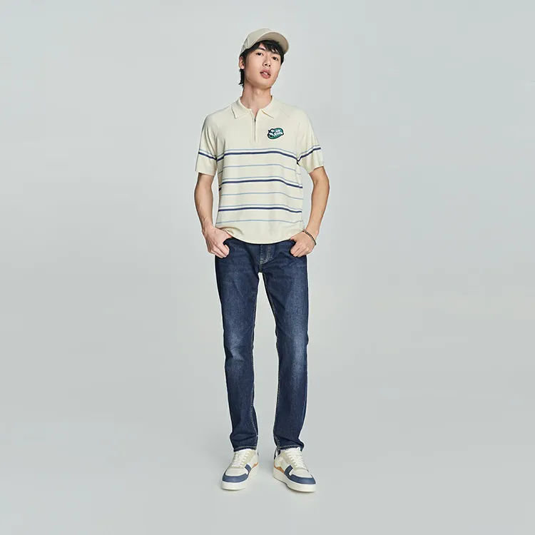 Lee Little Liu Duck Co branded Model Polo Shirts Unisex Ecru-3
