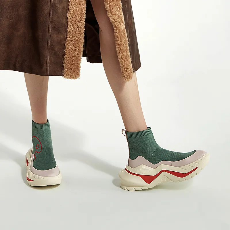 U.IN Painted Travel Shoes-Clarks 4-Color Collection Ankle Boots Unisex-6