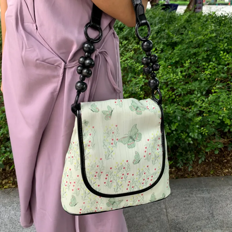 CentarlKatty PU Shoulder Bag Women's Black Light Green Butterfly-6