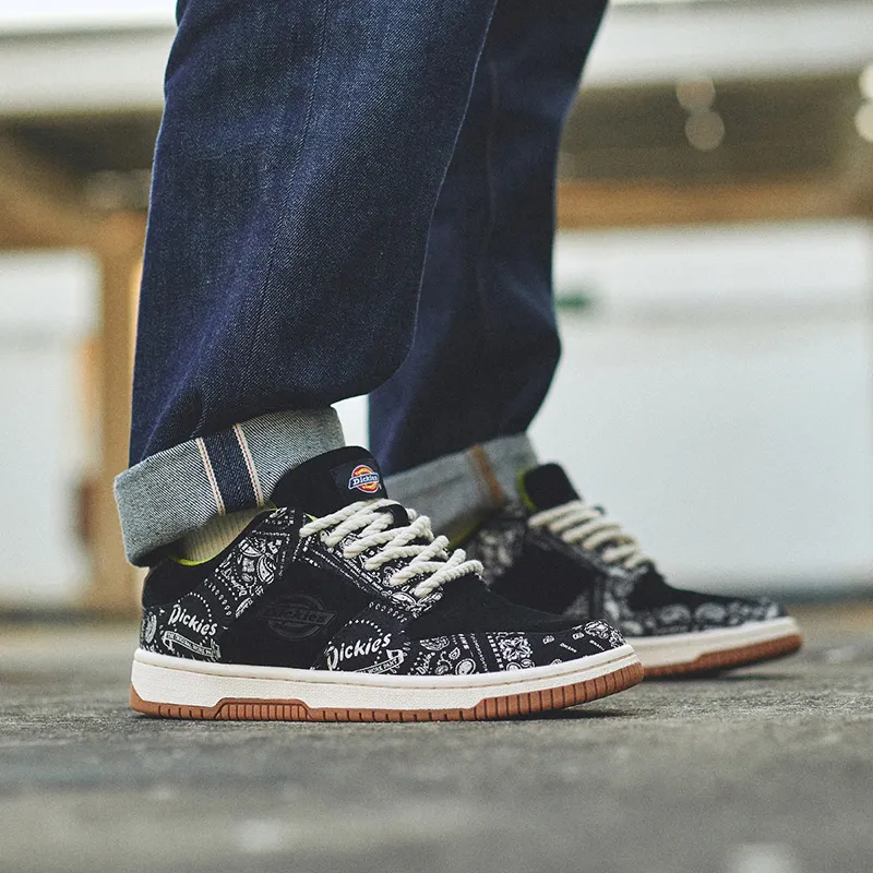 Dickies Trendy Multicolor Comfortable Versatile Low Top Skateboard Shoes Men's Black White-10