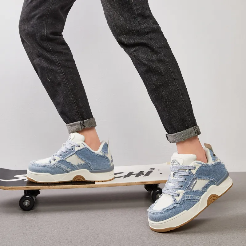 Dickies Low Top Skateboard Shoes Men's White Blue-7
