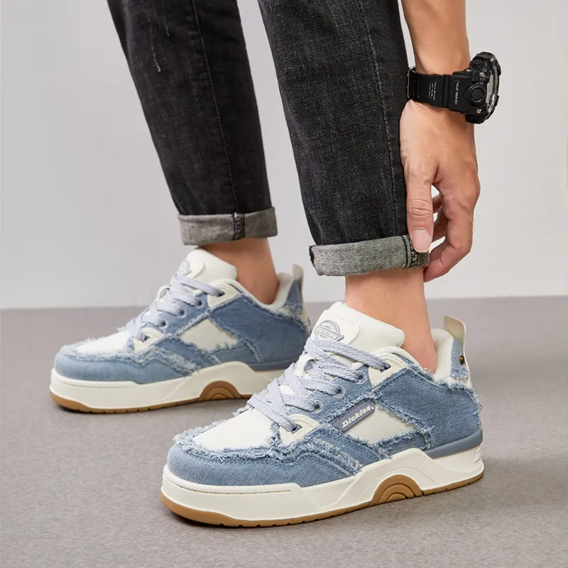 Dickies Low Top Skateboard Shoes Men's White Blue-6
