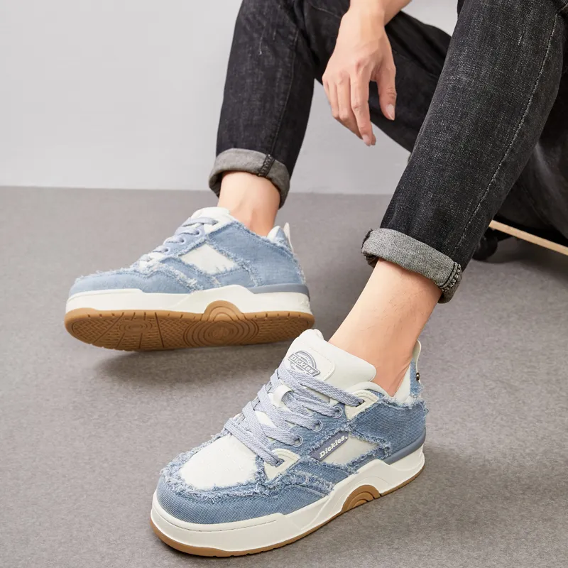 Dickies Low Top Skateboard Shoes Men's White Blue-5